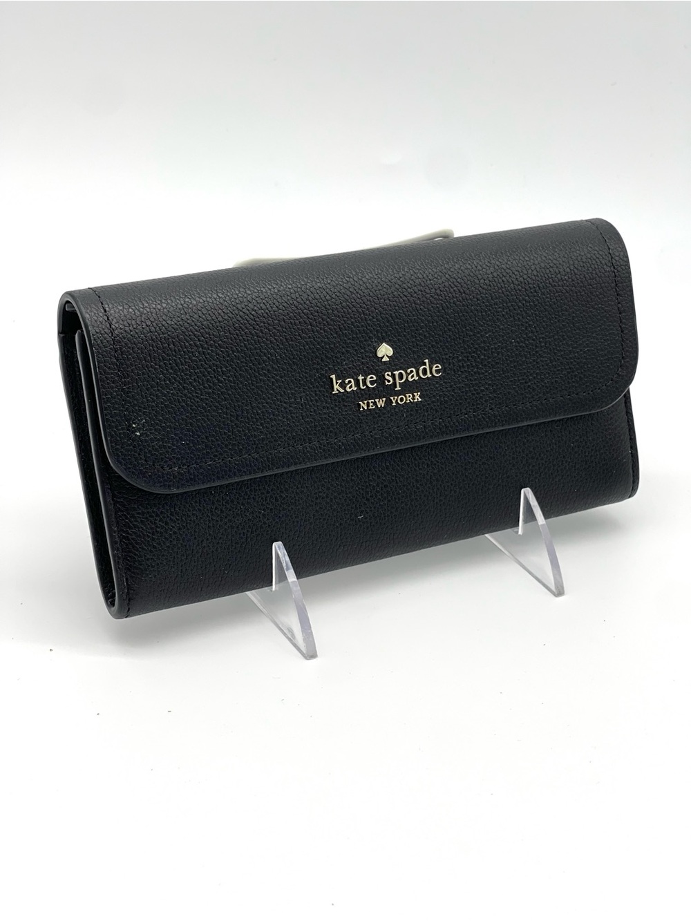 Kate Spade Large Rosie Flap Black Leather Wallet
